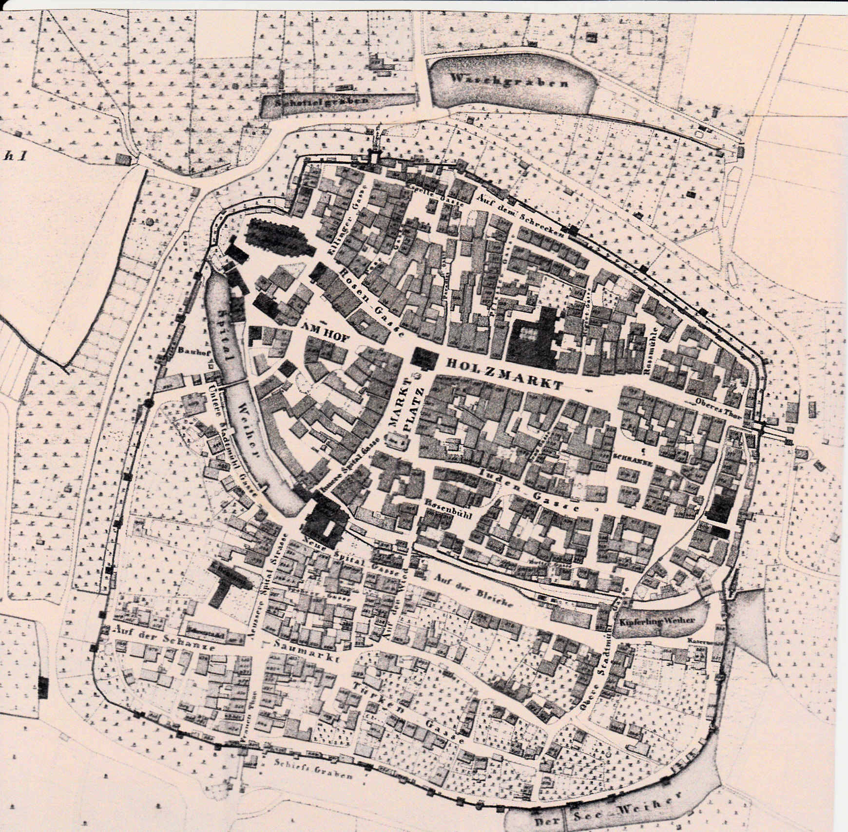 Kopie des Stadtplans von 1822